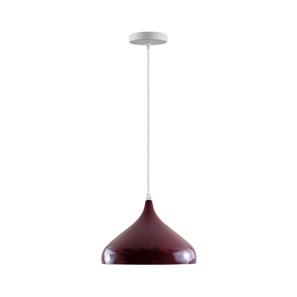 Burgundy & White Teardrop Pendant Light - Large
