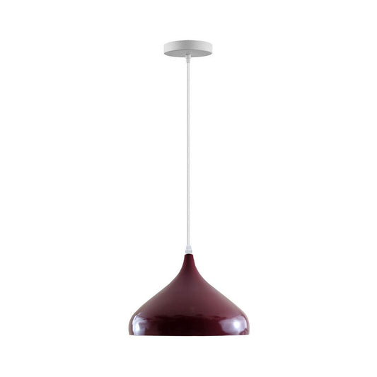 Burgundy & White Teardrop Pendant Light - Large