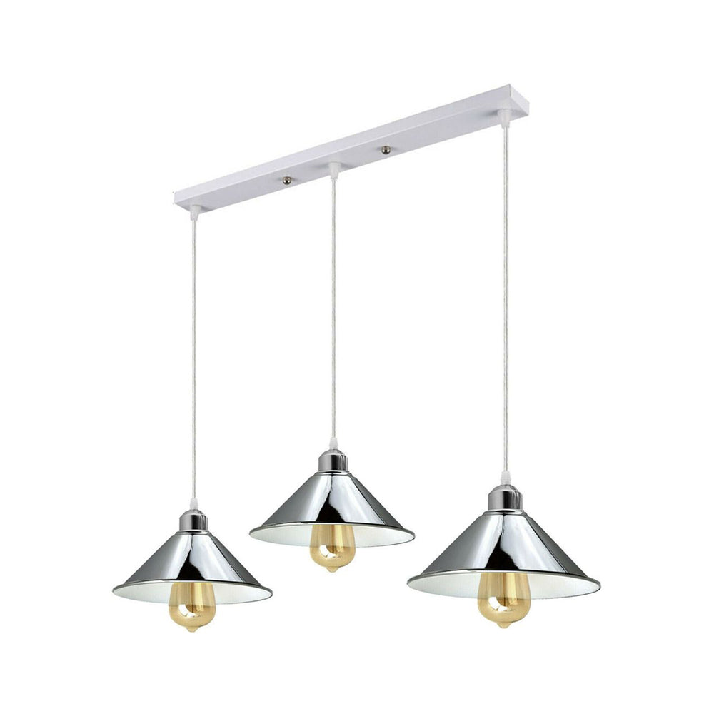 Chrome & White 3 Light Pendant