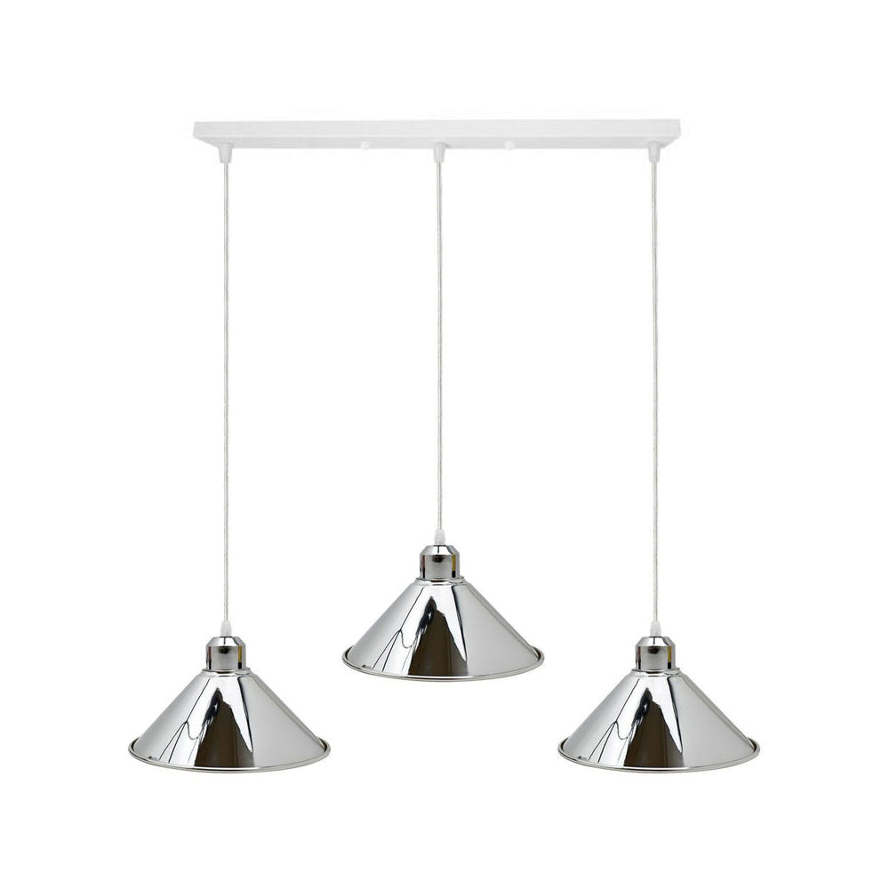 Chrome & White 3 Light Pendant