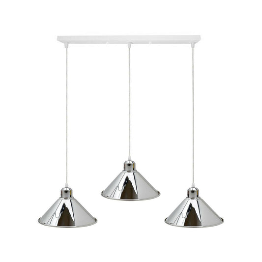 Chrome & White 3 Light Pendant