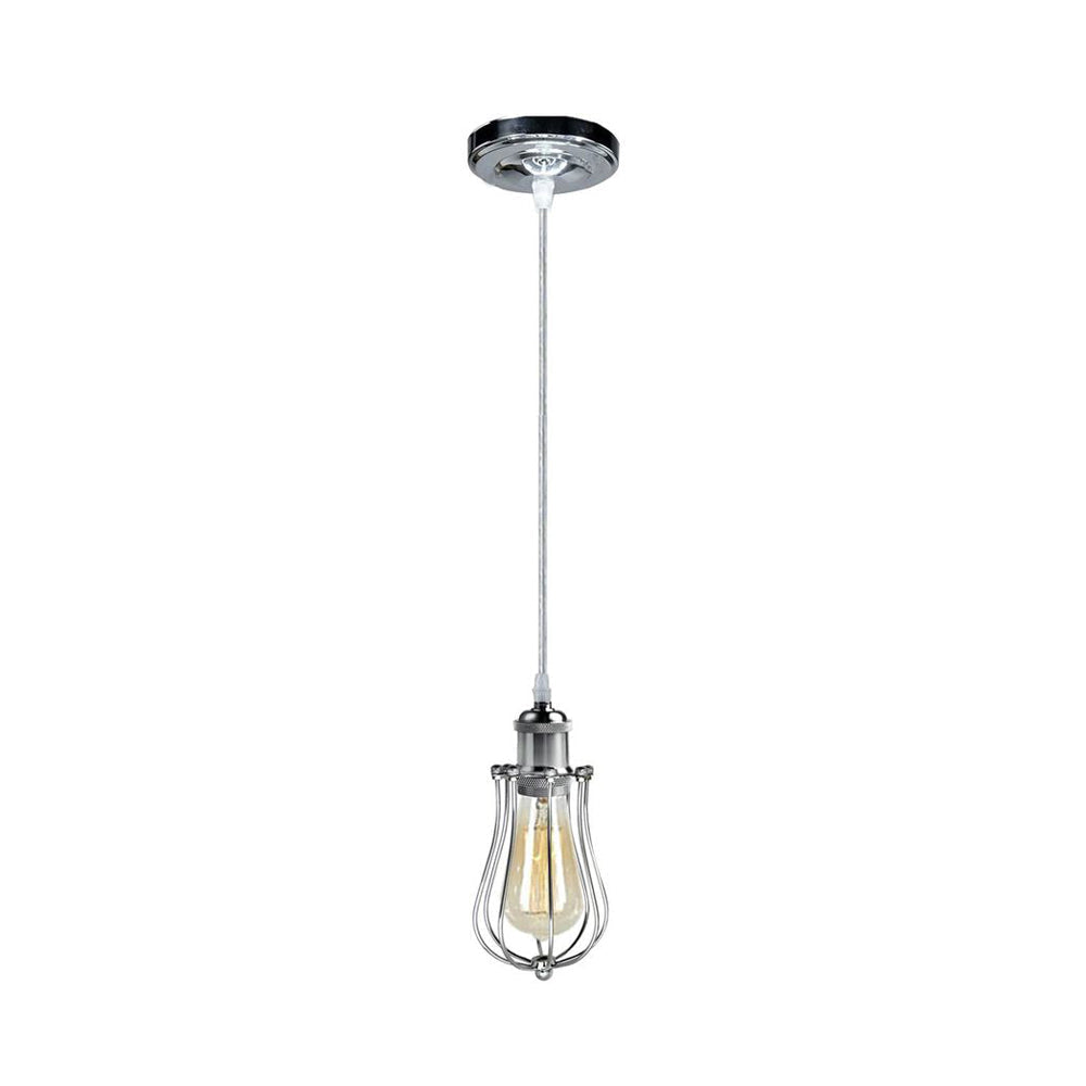 Chrome Cage Pendant Light