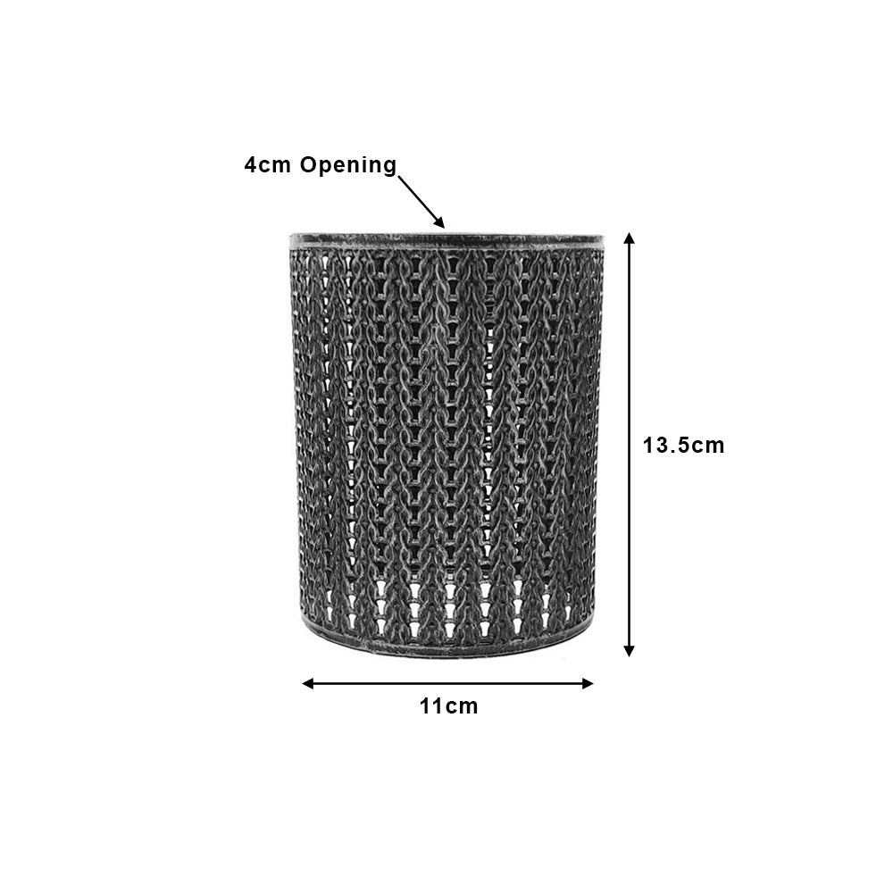 Brushed Silver Contemporary Cylinder Light Shade