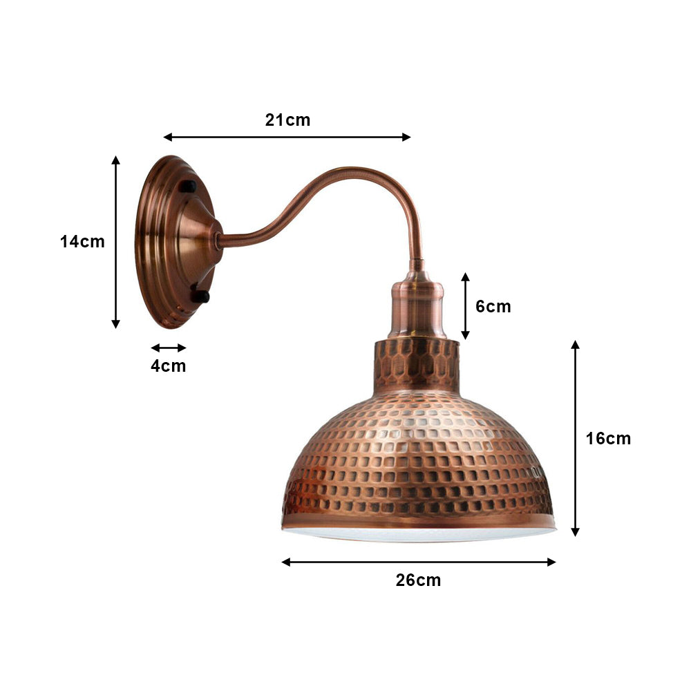 Copper Vintage Swan Neck Wall Light