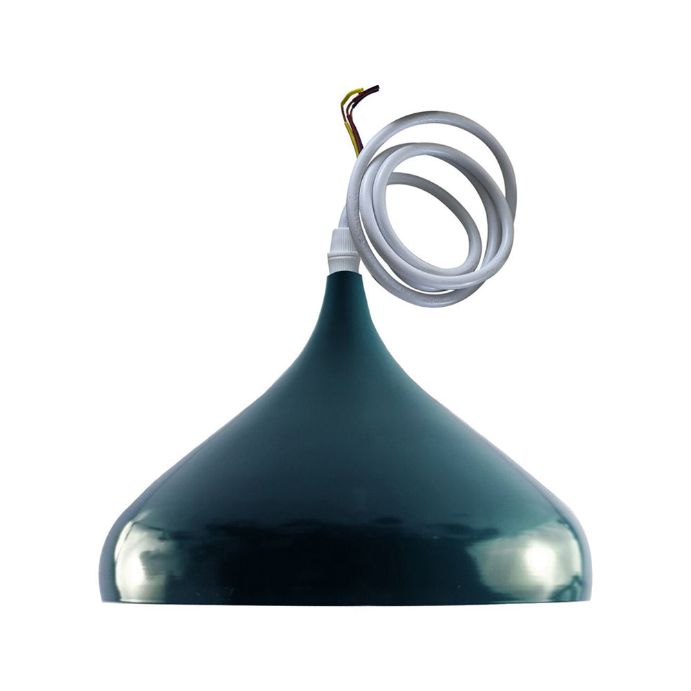 Cyan Blue & White Teardrop Pendant Light - Large