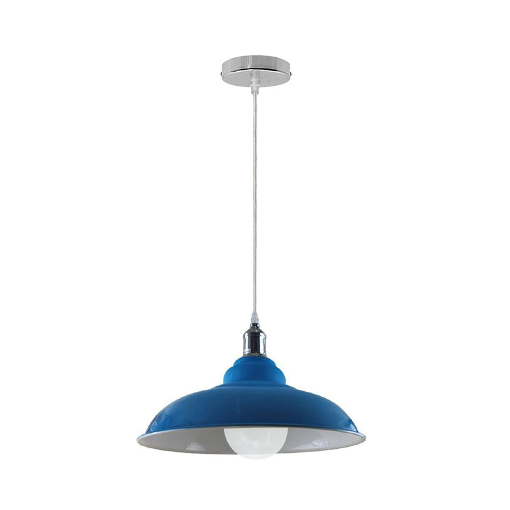 Light Blue Bowl Retro Ceiling Light