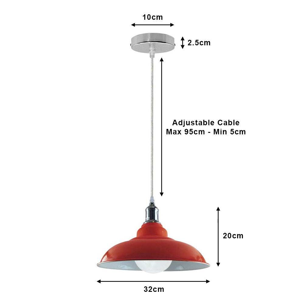 Light Blue Bowl Retro Ceiling Light