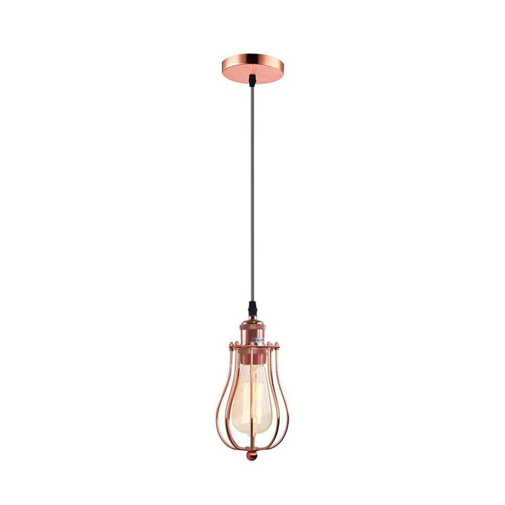 Rose Gold Cage Pendant Light