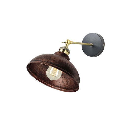 Rustic Red Dome Vintage Wall Light