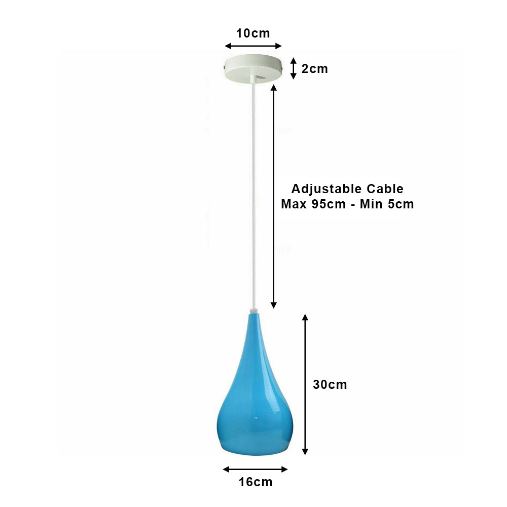 Sky Blue Teardrop Pendant Light