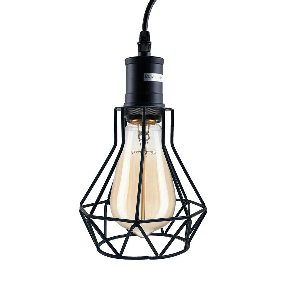Black Vintage Cage Pendant Light