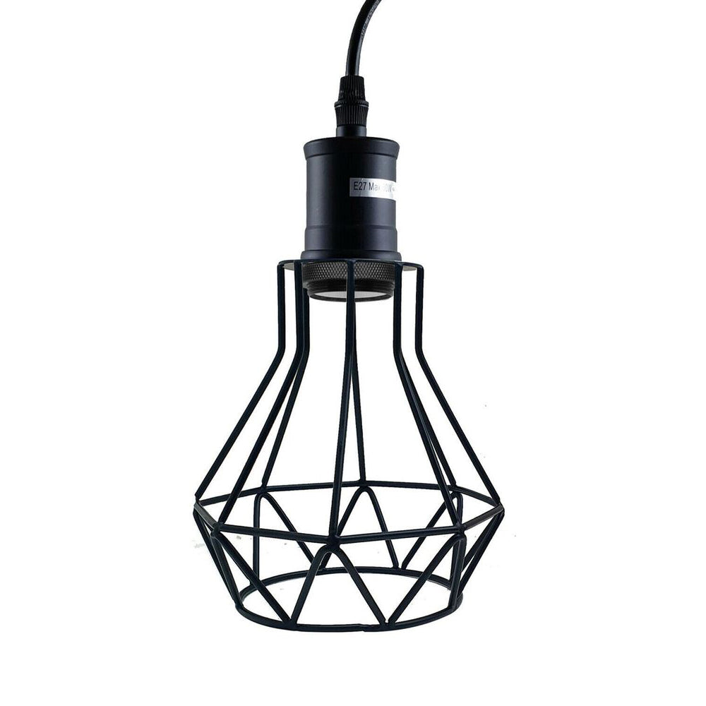 Black Vintage Cage Pendant Light