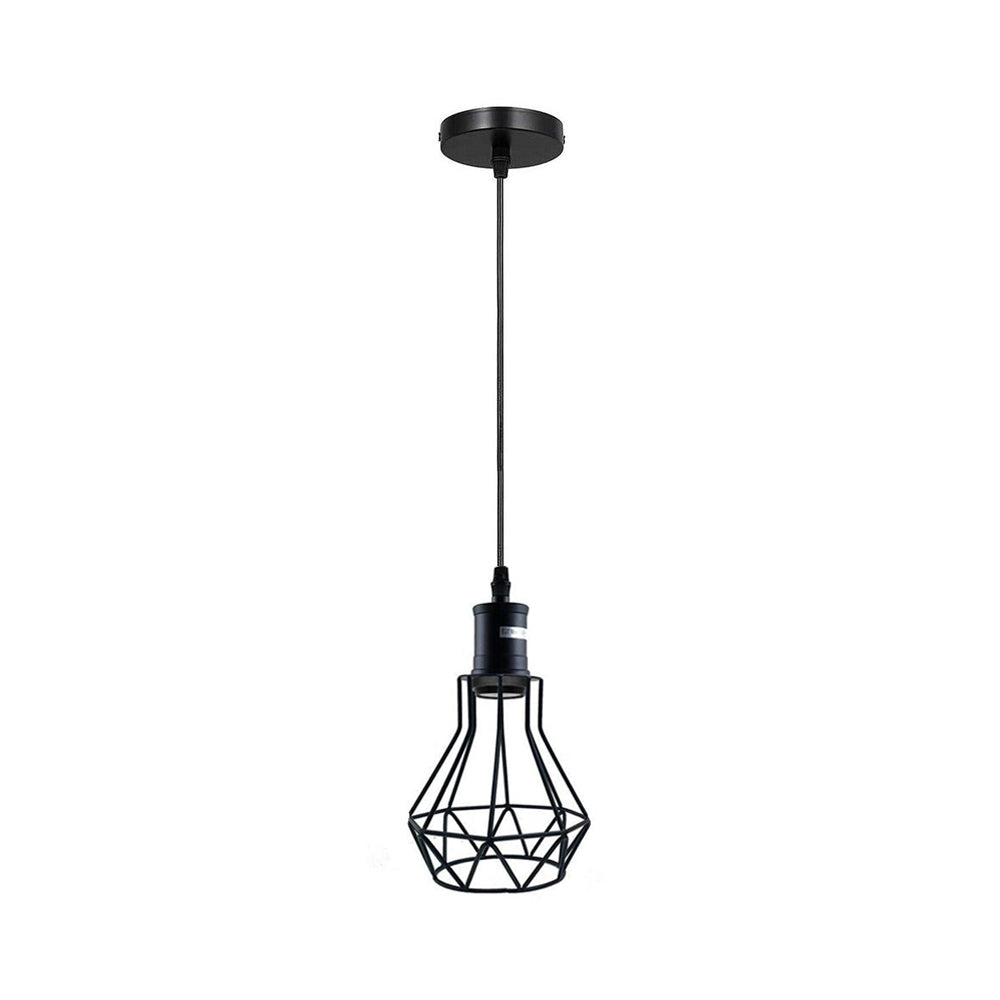Black Vintage Cage Pendant Light