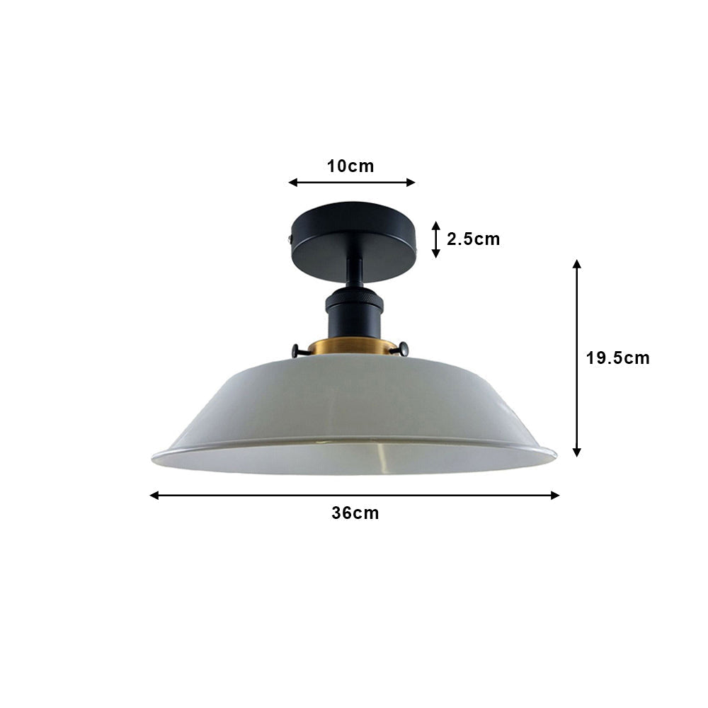Orange Bowl Industrial Ceiling Light - Flush Mounted