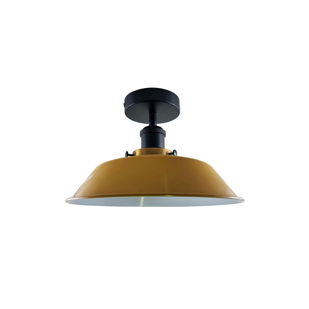 Yellow Bowl Industrial Ceiling Light - Flush Mounted