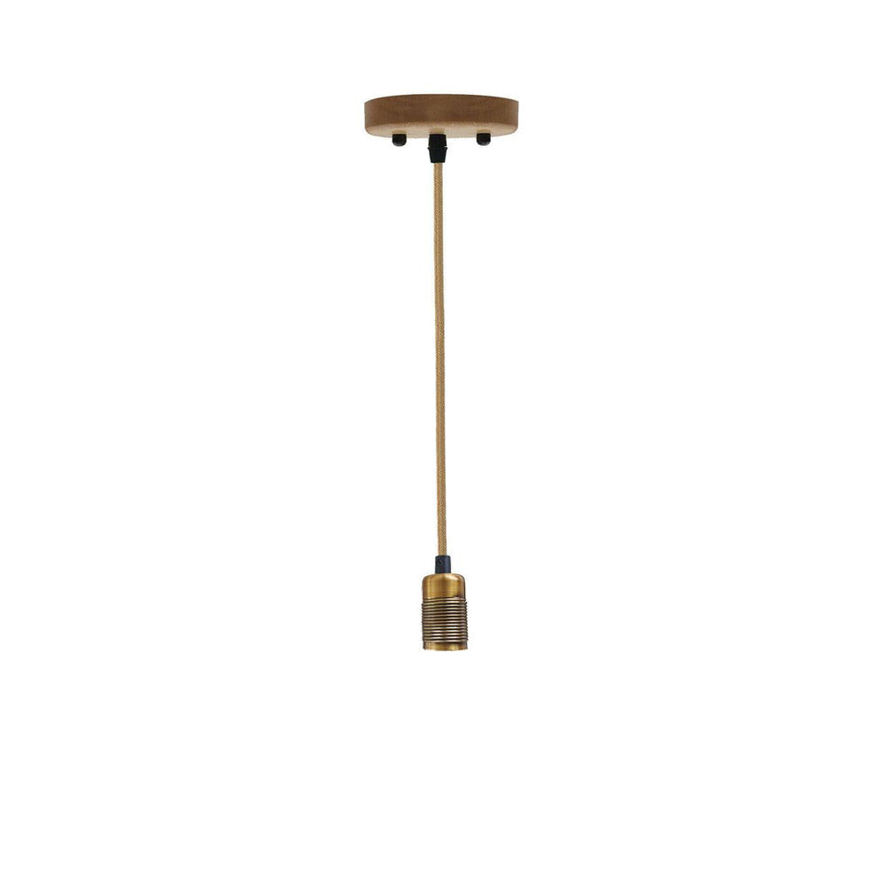 Yellow Brass Vintage Hemp Pendant Light