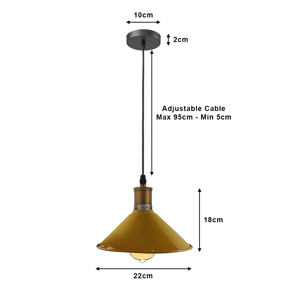 Yellow Cone Industrial Style Light