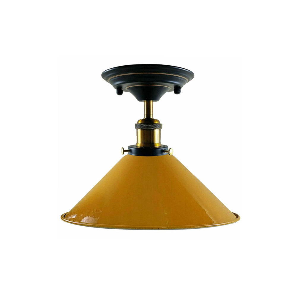 Yellow Cone Vintage Style Ceiling Light - Flush Mounted