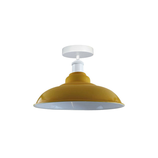 Yellow Bowl Retro Ceiling Light - Flush Mounted