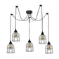 Black Cage Spider 5 Pendant Ceiling Light