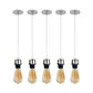 5 Pack Industrial Chrome Pendant Light Fittings - With Bulbs