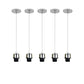 5 Pack Industrial Chrome Pendant Light Fittings - Without Bulbs