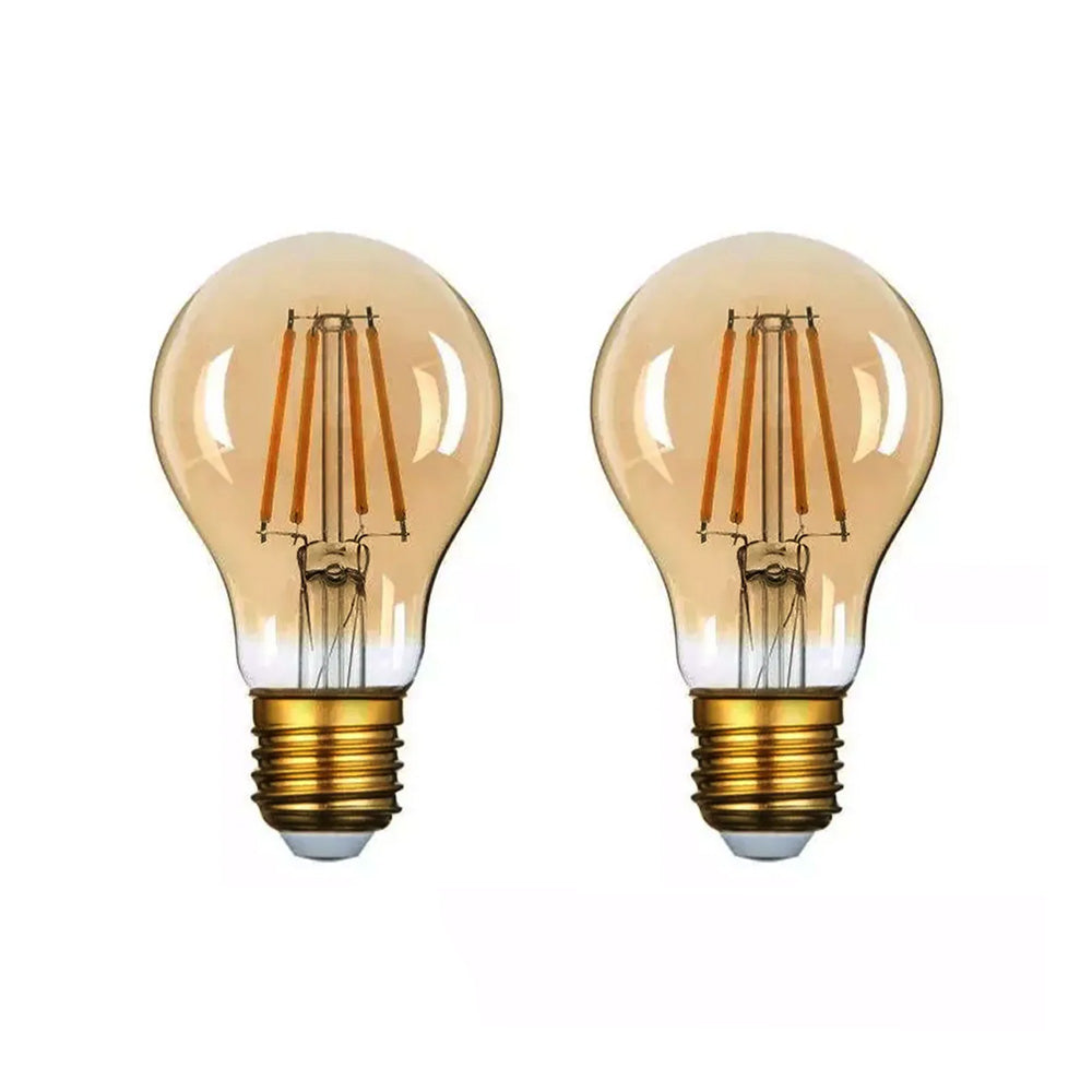 A60 B22 / E27 - 4W / 8W Edison Dimmable LED Bulbs - Vintage Amber / Cool White - 2 Pack