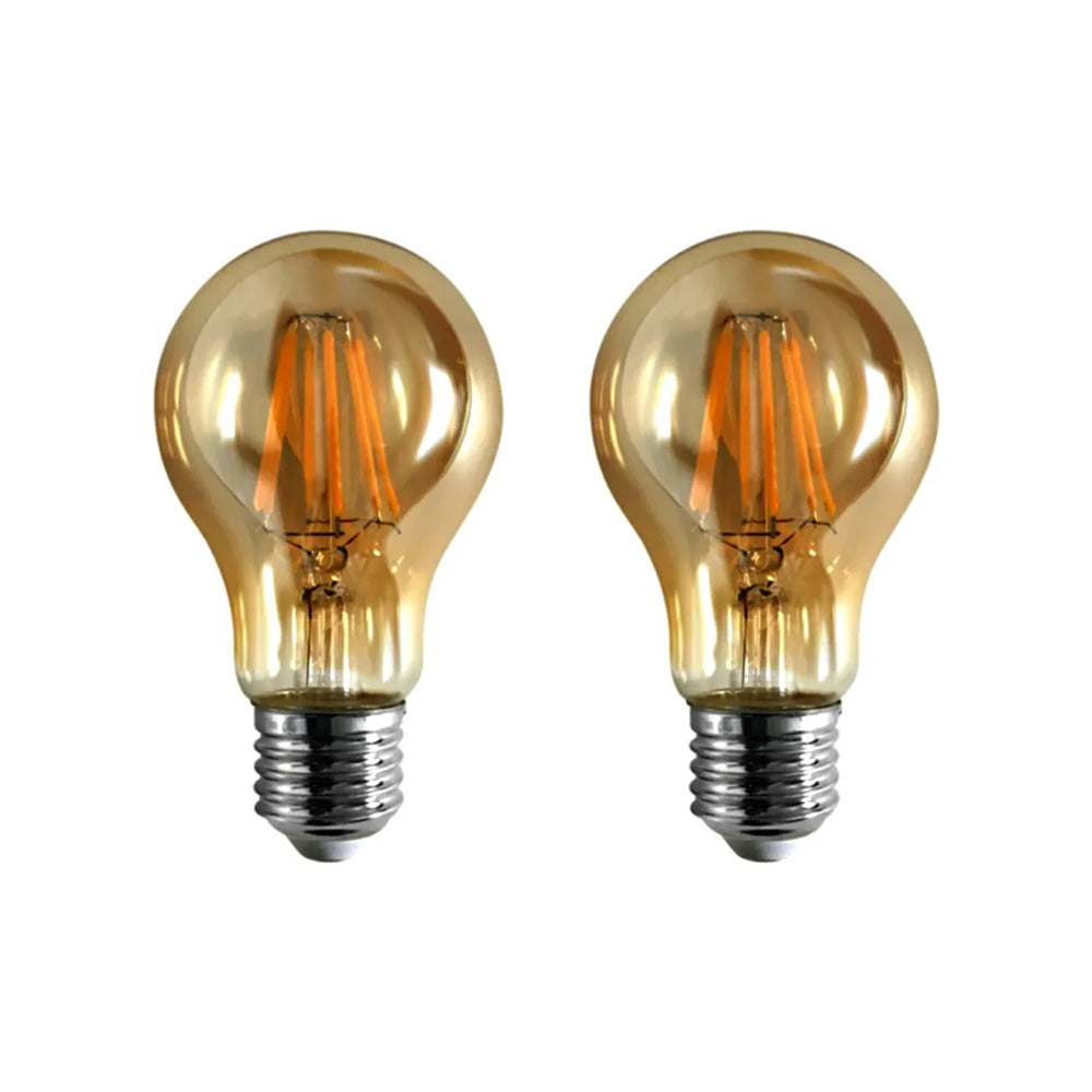 A60 B22 / E27 - 4W / 8W Edison Dimmable LED Bulbs - Vintage Amber / Cool White - 2 Pack