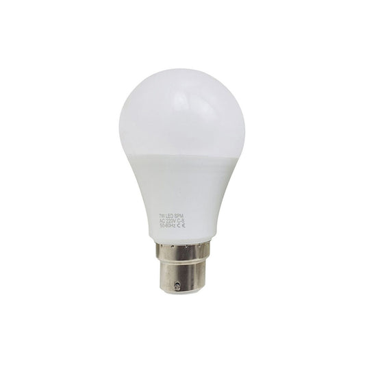 B22 7W LED Non Dimmable Energy Saving Light Bulbs - Cool White 6000K