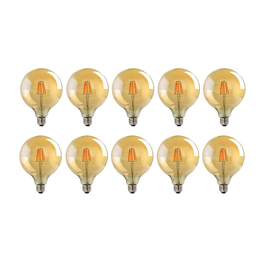 G125 E27 8W Edison Dimmable LED Bulbs - Vintage Amber - Warm White 2700K - 10 Pack