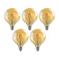 G125 E27 8W Edison Dimmable LED Bulbs - Vintage Amber - Warm White 2700K - 5 Pack