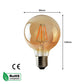 G95 E27 4W Edison Dimmable LED Bulbs - Vintage Amber - Warm White - 5 Pack