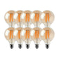 G95 E27 8W Edison Dimmable LED Bulbs - Vintage Amber - Warm White 2700K - 10 Pack