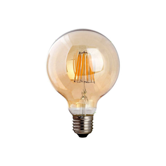 G95 E27 8W Edison Dimmable LED Bulb - Vintage Amber - Warm White 2700K