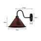 Rustic Red Cone Vintage Swan Neck Wall Light - Without Bulb