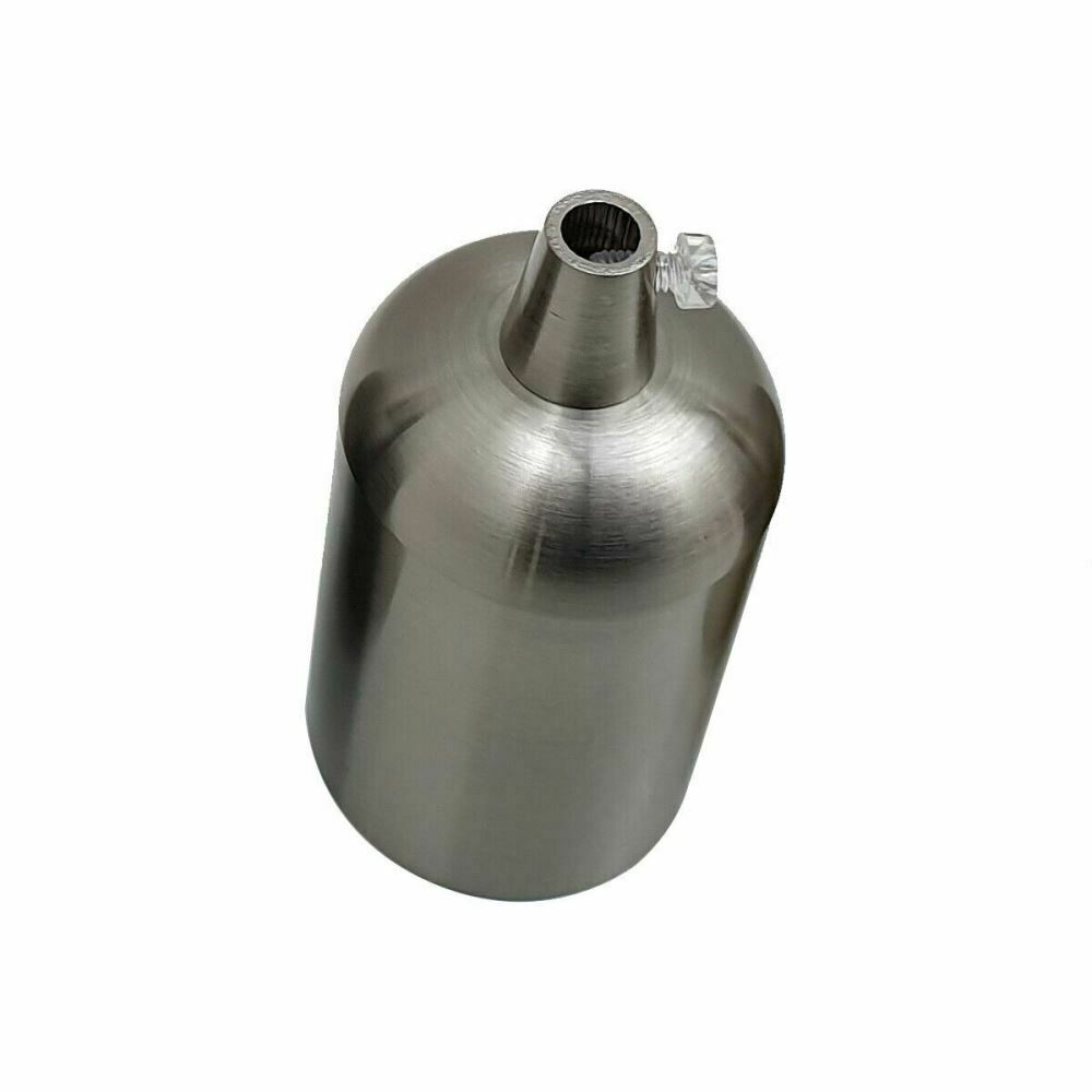 Satin Nickel E27 Vintage Smooth Metal Pendant Lamp Holder - Edison Screw Bulb Holder