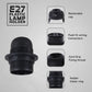 Black E27 Plastic Pendant Lamp Holder with Removable Lampshade Collar - Bulb Holder