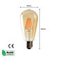 ST64 E27 6W Edison Dimmable LED Bulbs - Vintage Amber - Warm White 2700K - 2 Pack
