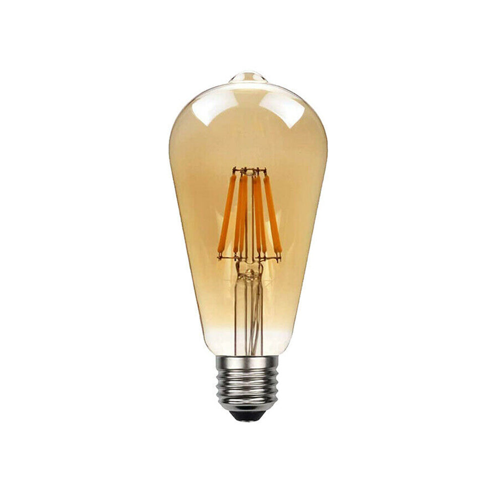 ST64 E27 8W Edison Dimmable LED Bulb - Vintage Amber - Warm White 2700K