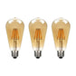 ST64 E27 8W Edison Dimmable LED Bulbs - Vintage Amber - Warm White 2700K - 3 Pack