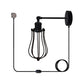 Balloon Cage Style Black Plug In Wall Light