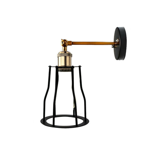 Black & Brass Vintage Cage Wall Light