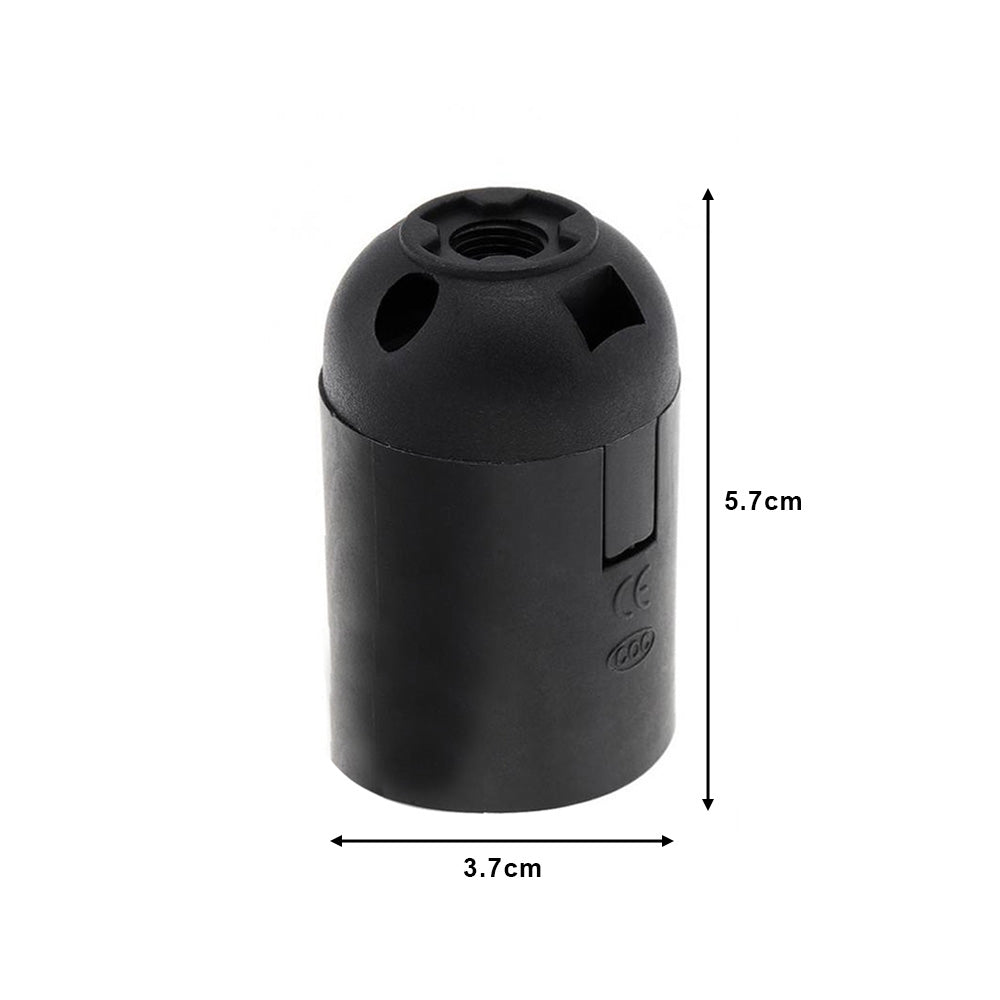 Black E27 Plastic Pendant Lamp Holder - Edison Screw Bulb Holder