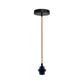 Black E27 Vintage Plastic Pendant Lamp Holder with Hemp Cable - Rustic Bulb Holder