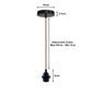 Black E27 Vintage Plastic Pendant Lamp Holder with Hemp Cable - Rustic Bulb Holder