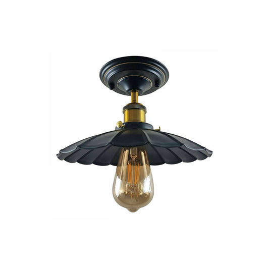 Black Umbrella Vintage Style Ceiling Light - Flush Mounted