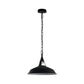 Black (White Inner) Barn Style Industrial Pendant Light - With Chain
