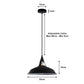 Black (White Inner) Barn Style Industrial Pendant Light - Without Chain