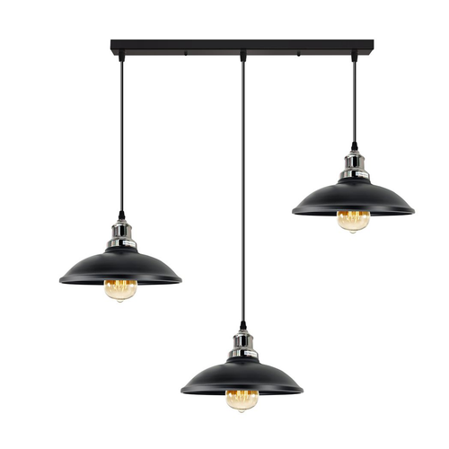 Black Vintage Industrial 3 Light Pendant