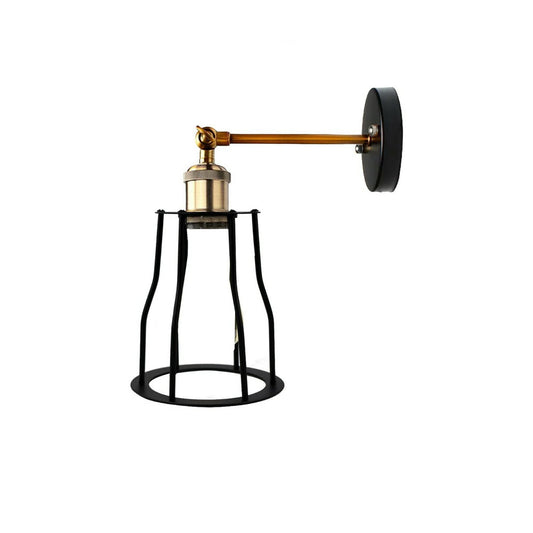 Black & Brass Vintage Cage Wall Light